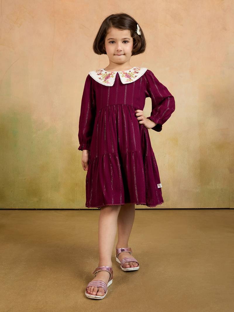 T 5093 A And B Rayon Jacquard Stylish Frock Girls Wear Collection
