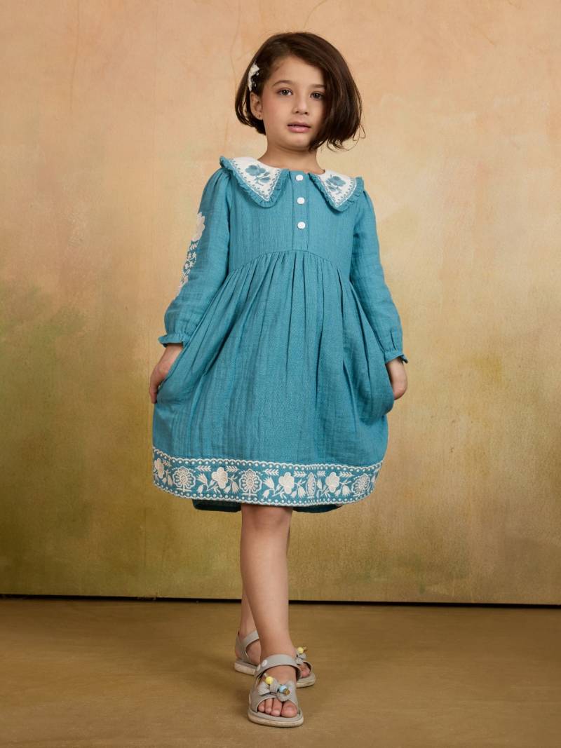 T 5134 A And B Rayon Jacquard Stylish Frock Girls Wear Collection