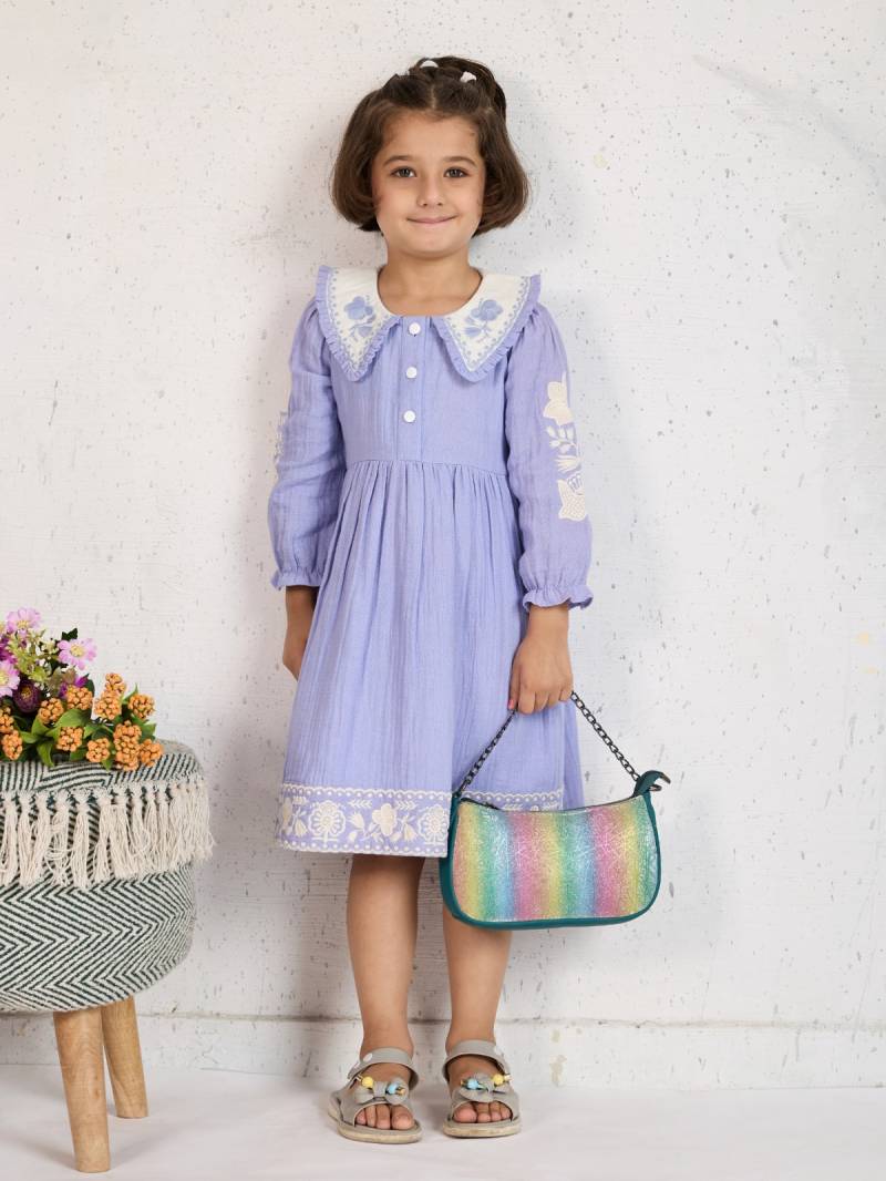 T 5134 A And B Rayon Jacquard Stylish Frock Girls Wear Collection