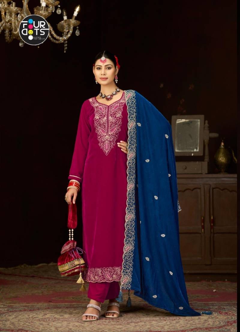 Four Dots Vivica Viscose Velvet Work Designer Salwar Kameez Collection