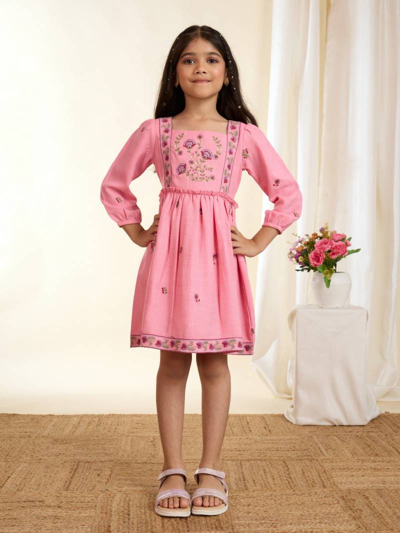 T 5094 A And B Linen Cotton Stylish Wear Girls Collection