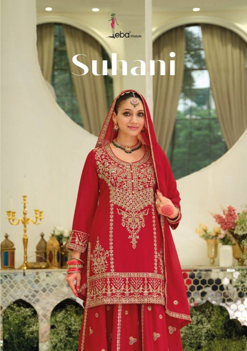 Eba Suhani Chinon Embroidery Work Designer Salwar Kameez Suits