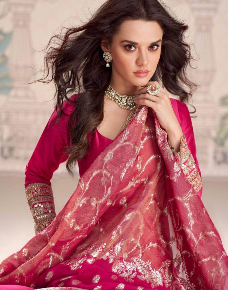 Sayuri Roshni Silk Viscose Embroidered Festival Wear Gown Collection