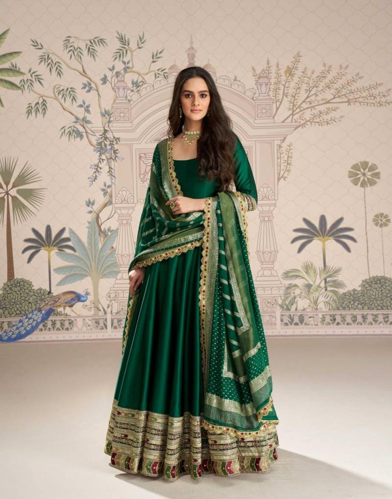 Sayuri Roshni Silk Viscose Embroidered Festival Wear Gown Collection