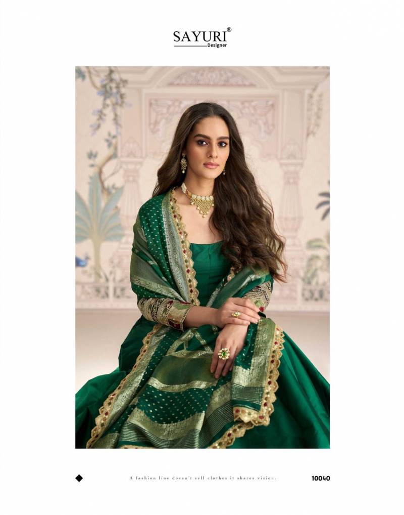 Sayuri Roshni Silk Viscose Embroidered Festival Wear Gown Collection
