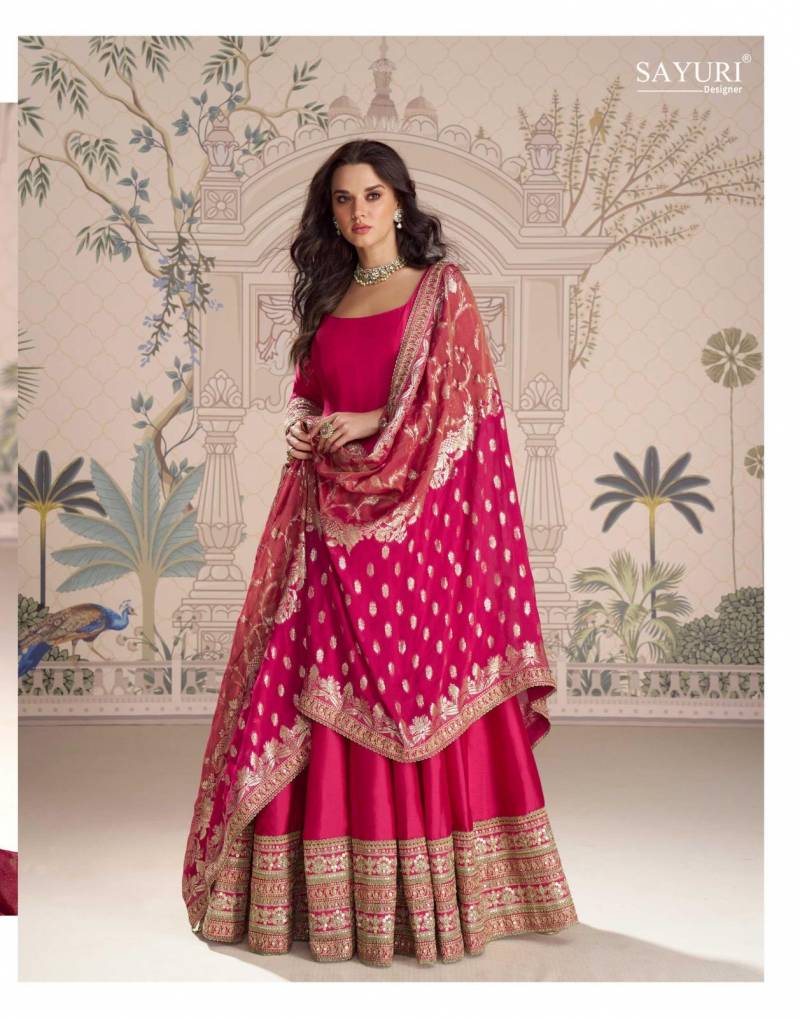Sayuri Roshni Silk Viscose Embroidered Festival Wear Gown Collection