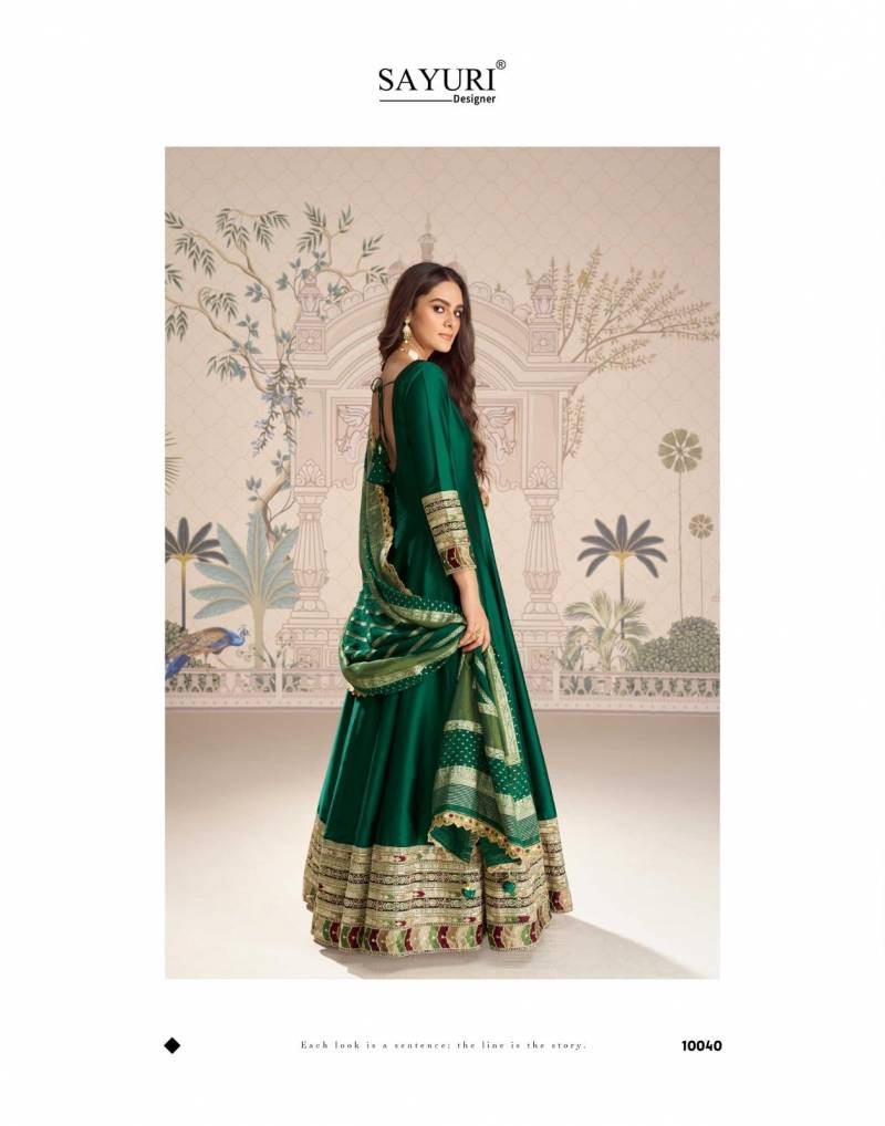 Sayuri Roshni Silk Viscose Embroidered Festival Wear Gown Collection