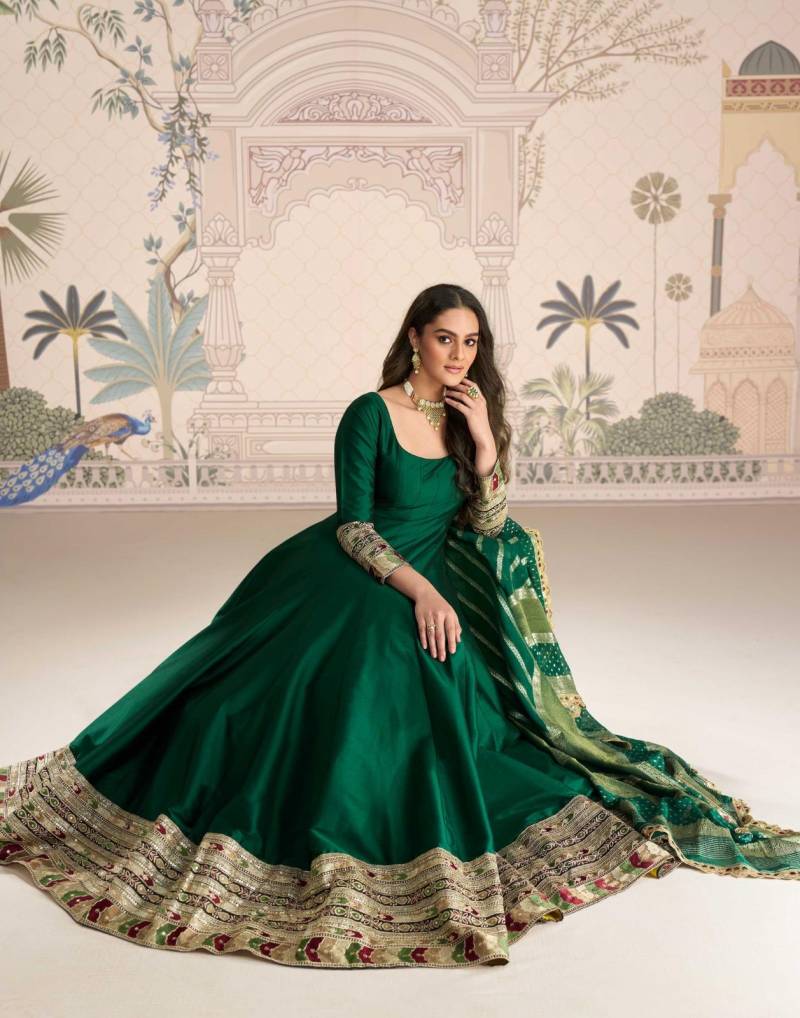 Sayuri Roshni Silk Viscose Embroidered Festival Wear Gown Collection