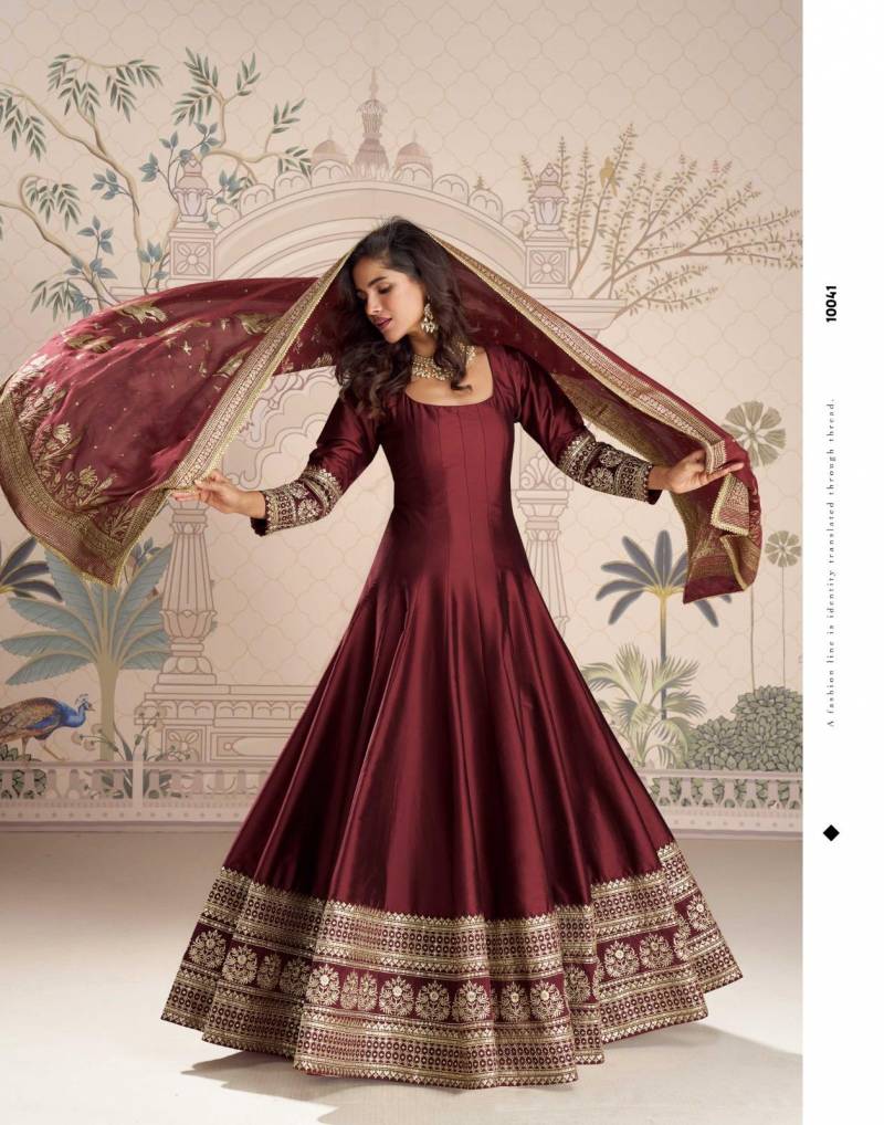 Sayuri Roshni Silk Viscose Embroidered Festival Wear Gown Collection