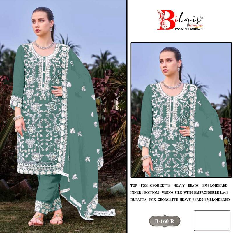 Bilqis B 160 Q To T Faux Georgette Embroidered Salwar Kameez