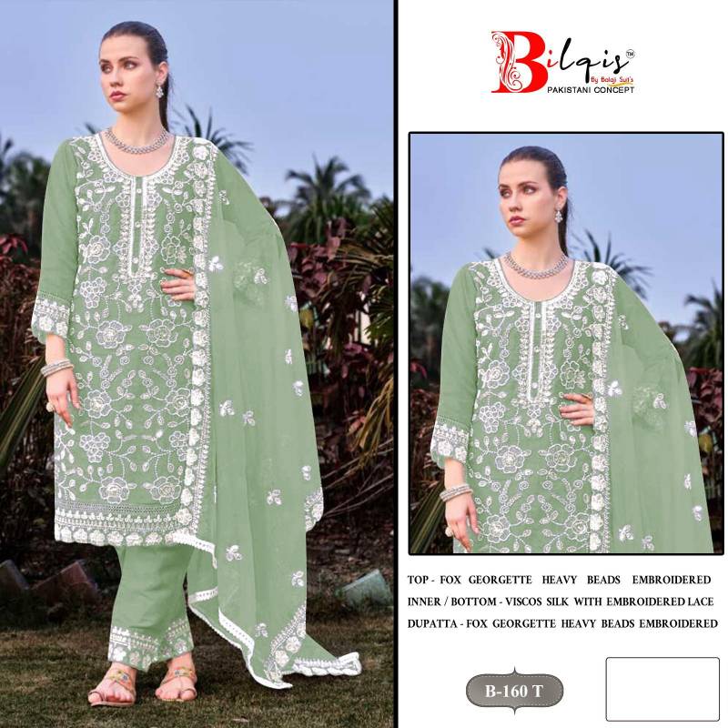 Bilqis B 160 Q To T Faux Georgette Embroidered Salwar Kameez
