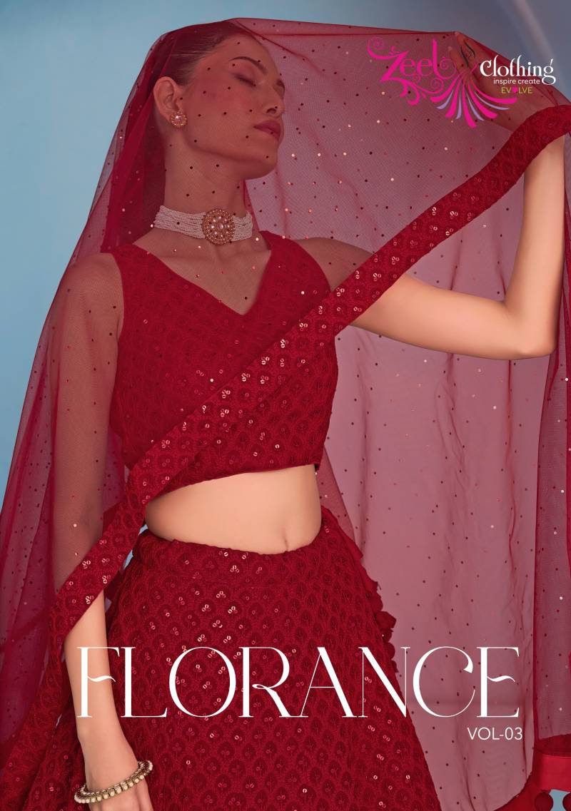 Zeel Florance Vol 3 Georgette Designer Party Wear Lehenga Choli Collection