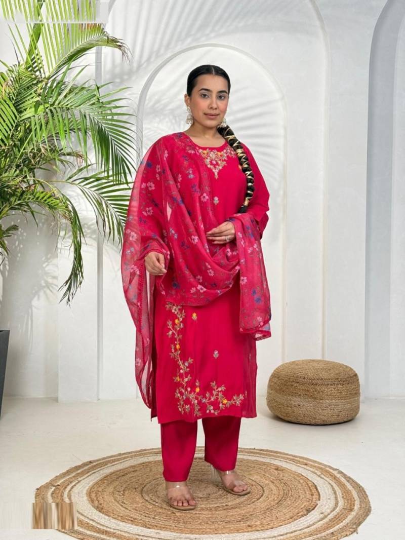 Naisha K 359 Roman Handwork Kurti Pant And Dupatta Collection