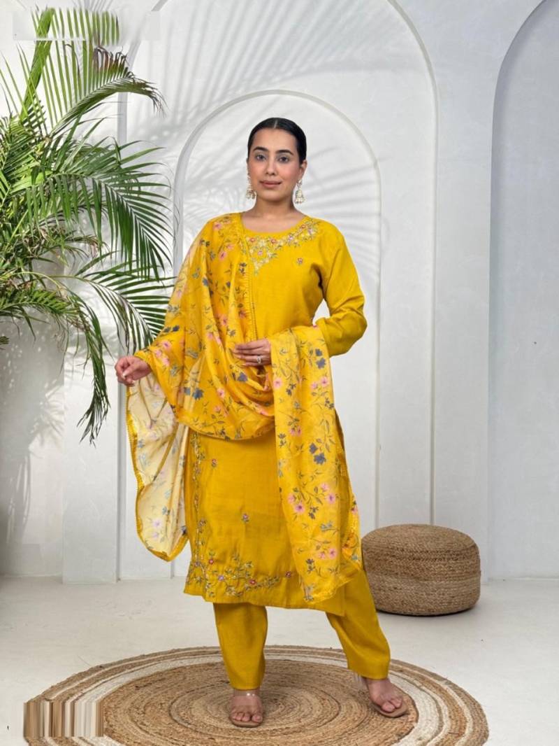 Naisha K 359 Roman Handwork Kurti Pant And Dupatta Collection