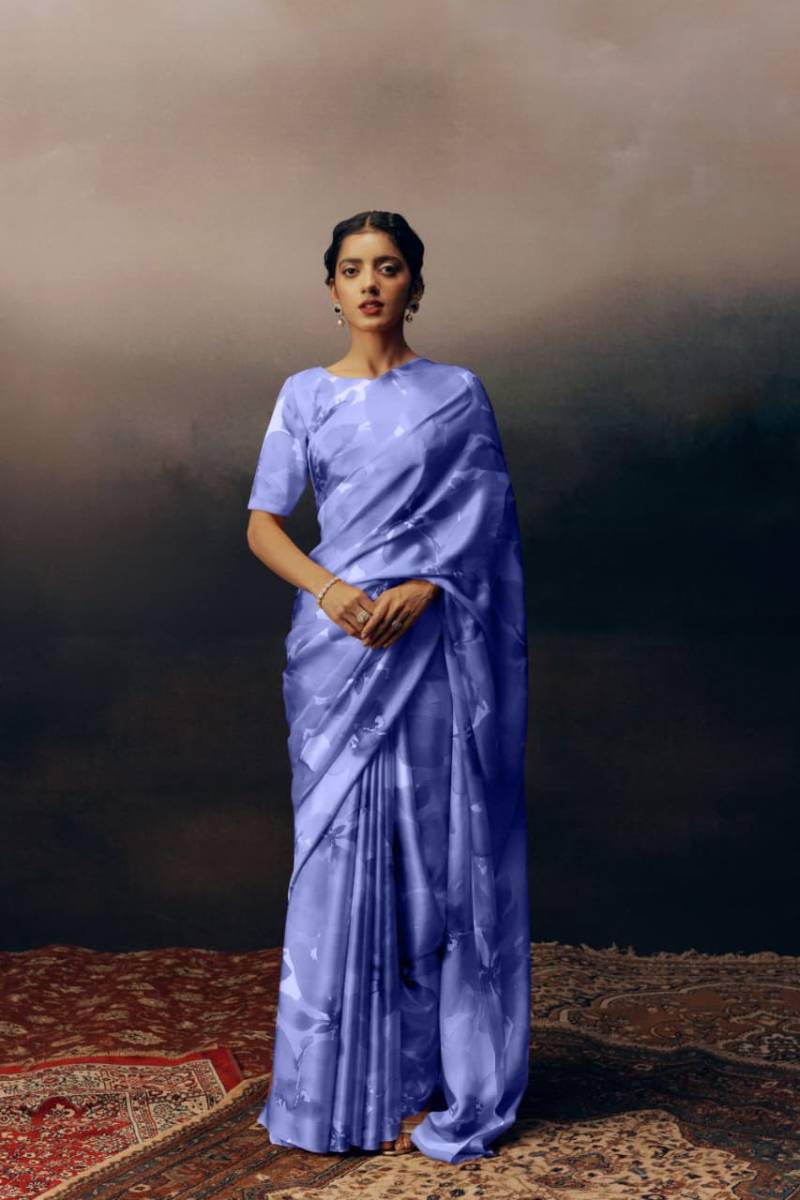 Sf Floral I Floral Printed Japan Satin Saree Collection