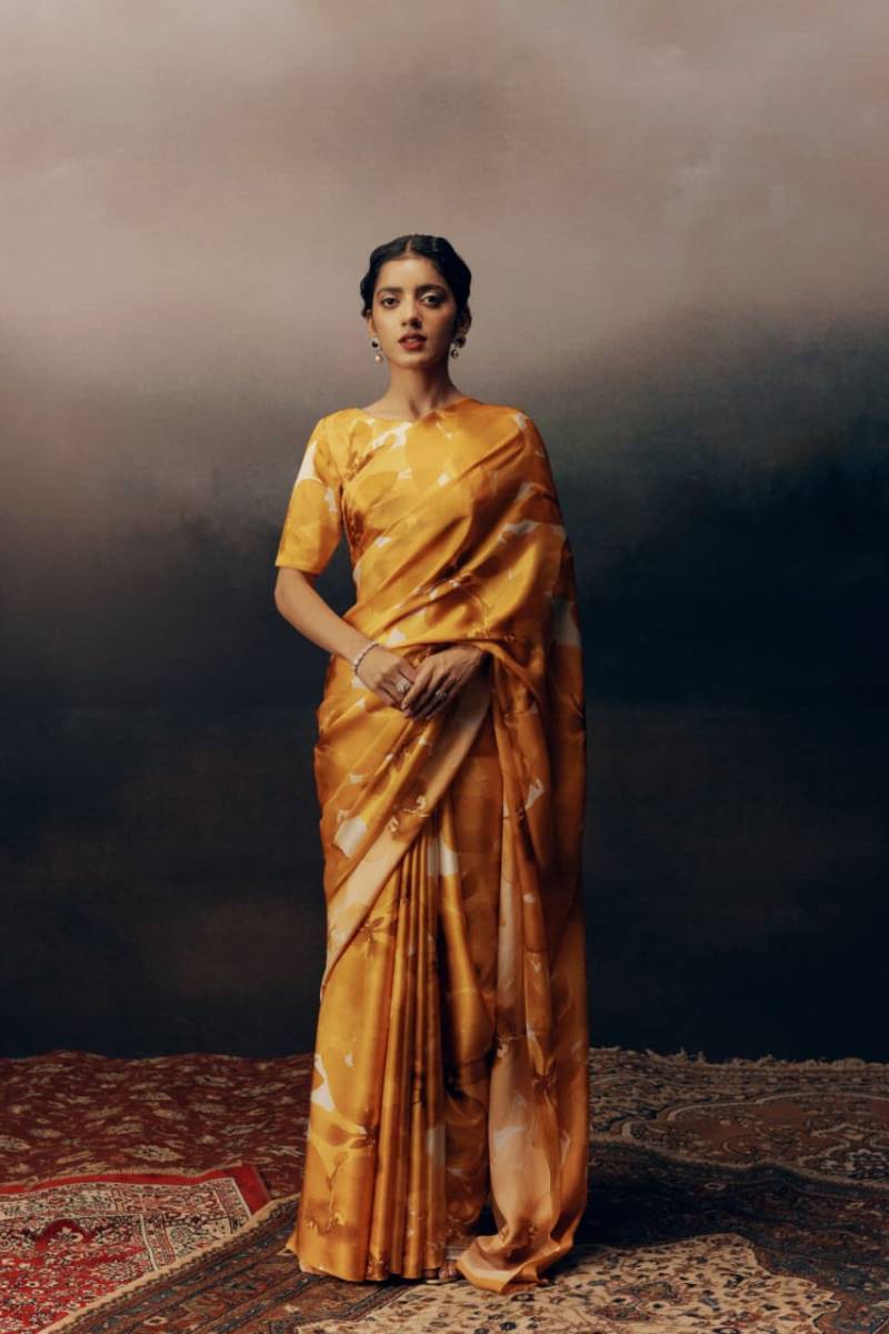 Sf Floral I Floral Printed Japan Satin Saree Collection