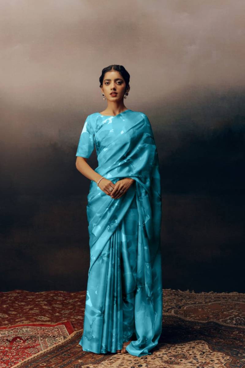 Sf Floral I Floral Printed Japan Satin Saree Collection
