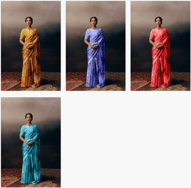 Sf Floral I Floral Printed Japan Satin Saree Collection