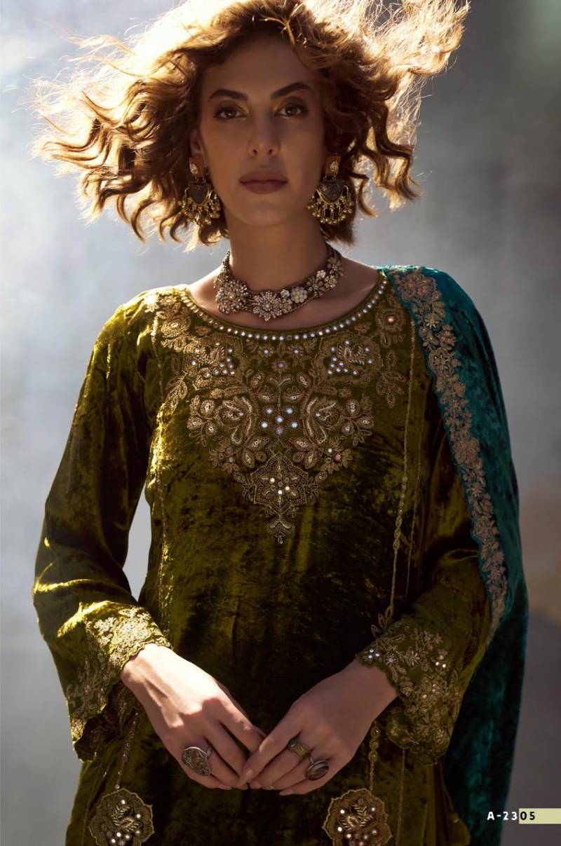 Aiqa The Dance Of Love Viscose Velvet Fancy Work Designer Salwar Suits