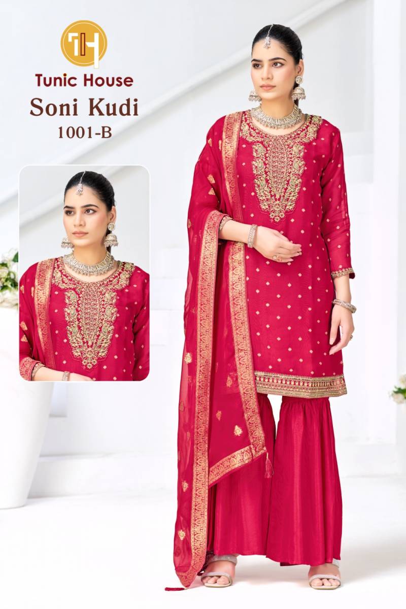 Tunic House Soni Kudi Organza Jecqaurd Sharara Collection