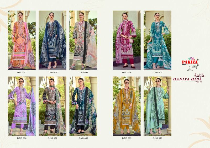 Pakiza Haniya Hira Vol 6 Lawn Cotton Designer Dress Material Collection