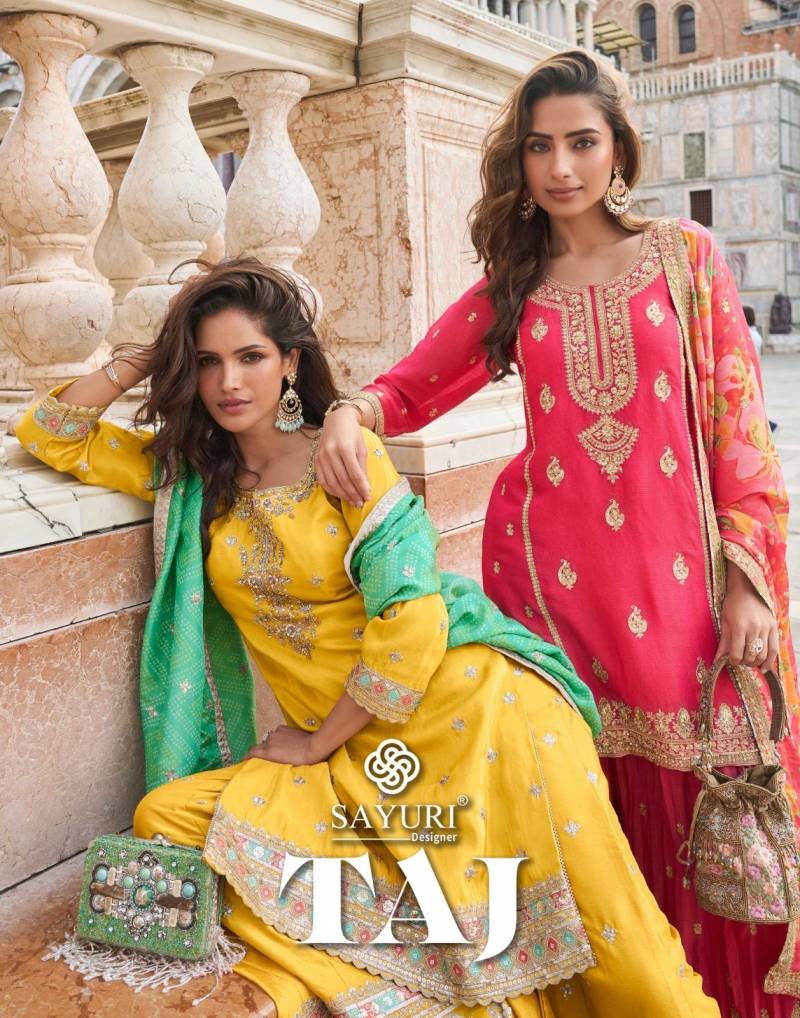 Sayuri Taj Simar Silk Jacquard Embroidered Designer Salwar Kameez