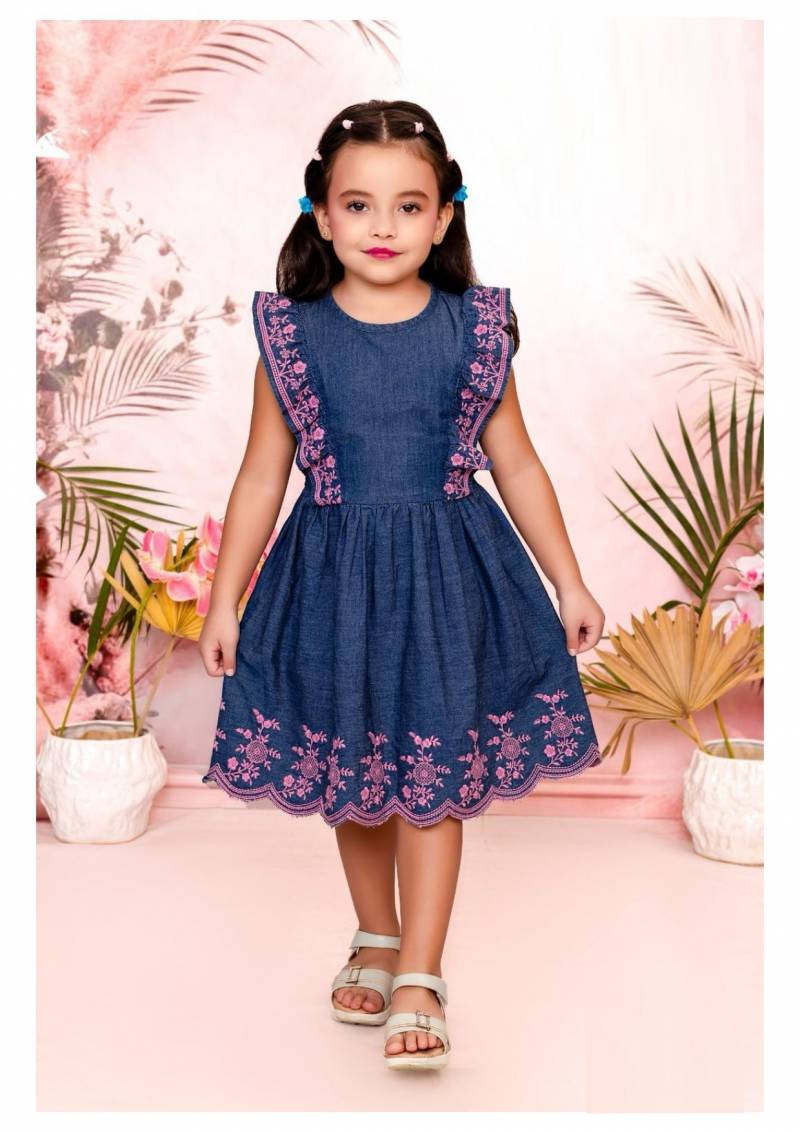 T 3341 A And B Denim Stylish Fancy Girls Wear Top Collection