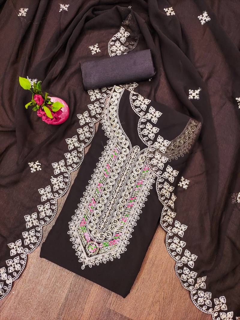 Cp 544 Georgette With Heavy Worked Color Set Dress Material