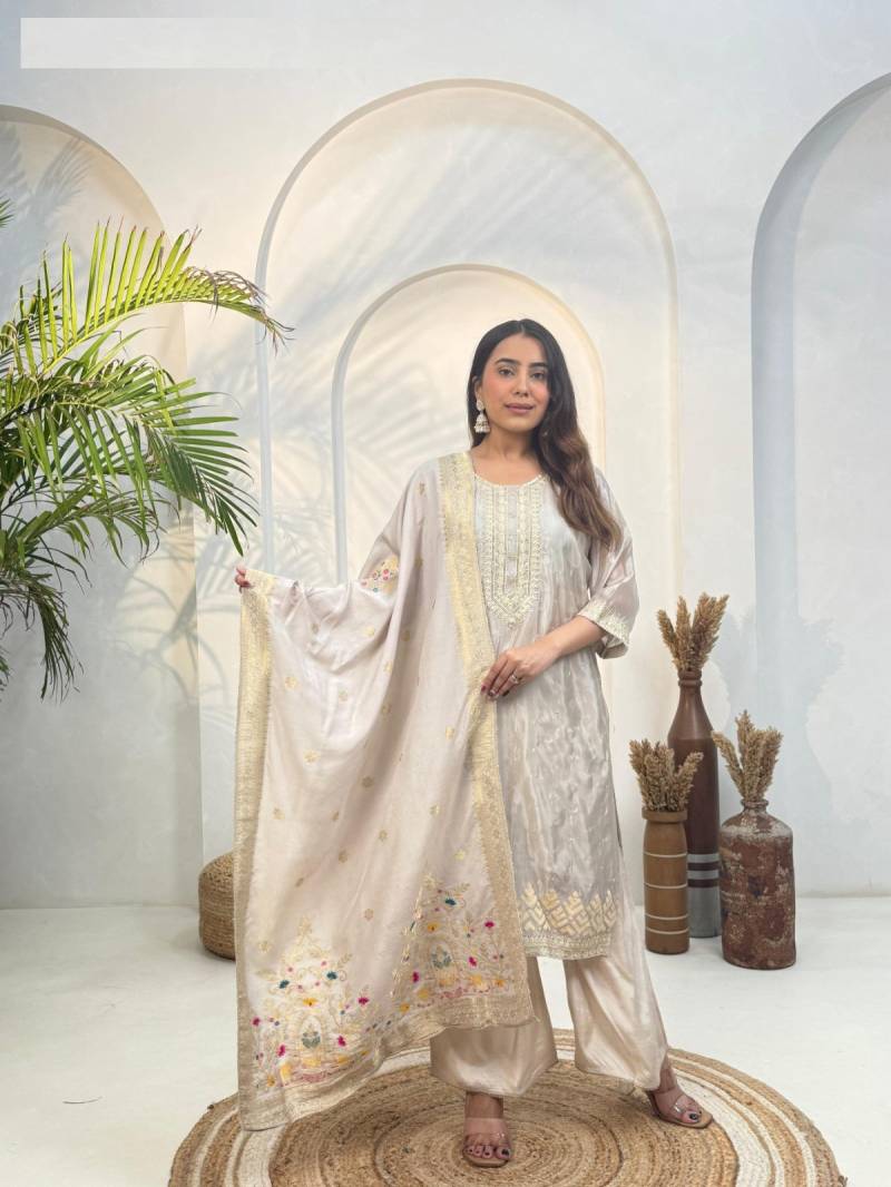 Naisha K 362 Ho Muslin Festival Wear Top Bottom And Dupatta