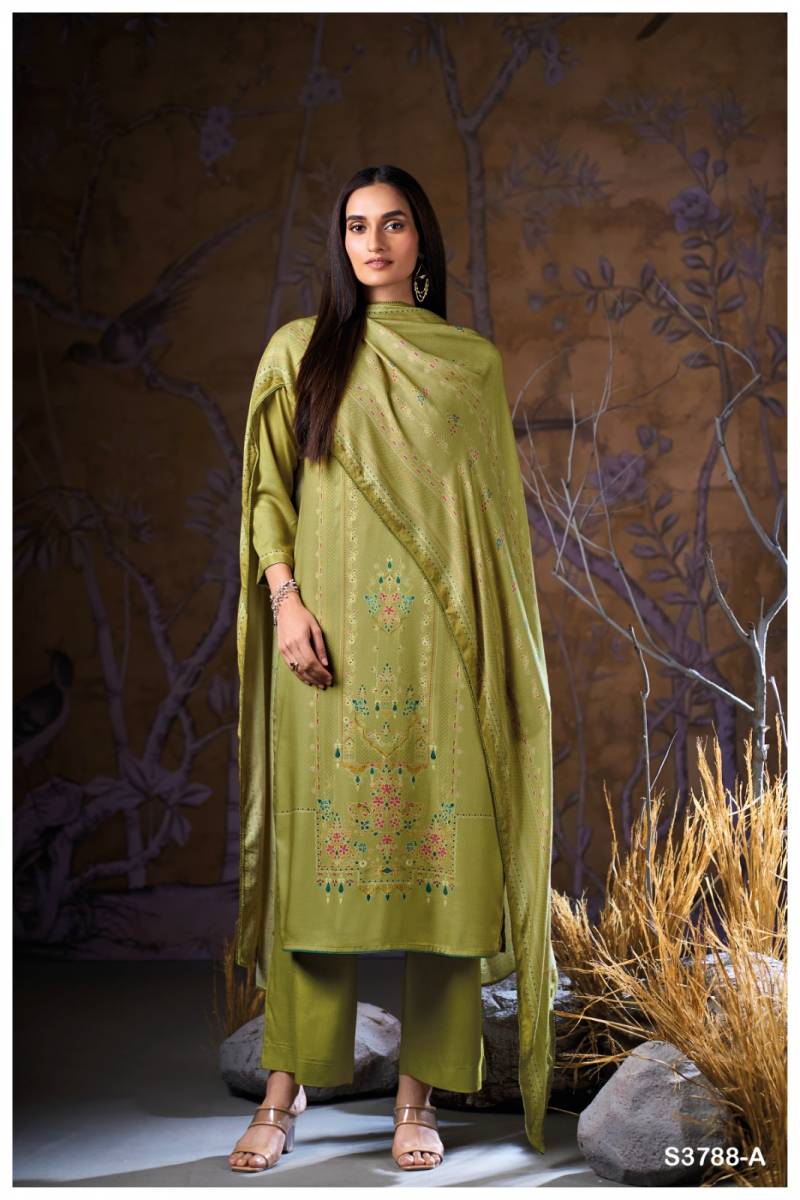 Ganga Aralyn 3788 Wool Pashmina Embroidered Printed Salwar Suits