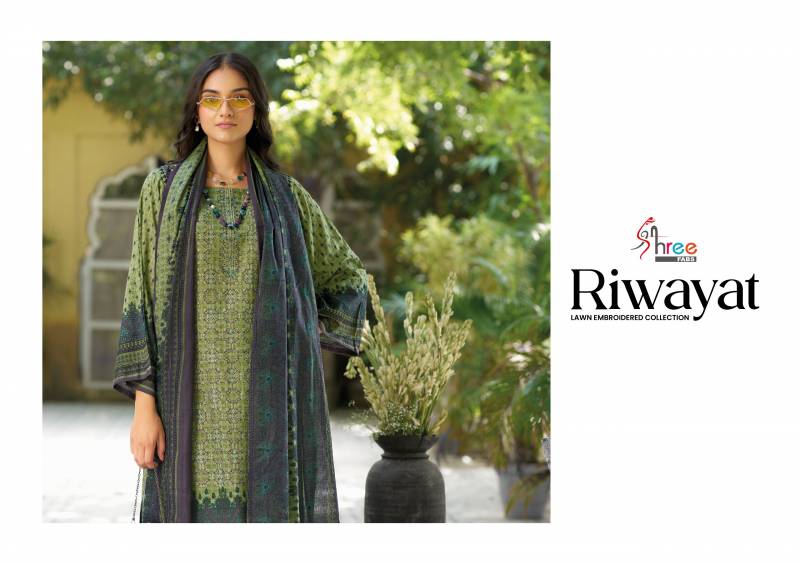 Shree Riwayat Lawn Cotton Embroidery Pakistani Salwar Kameez Suits