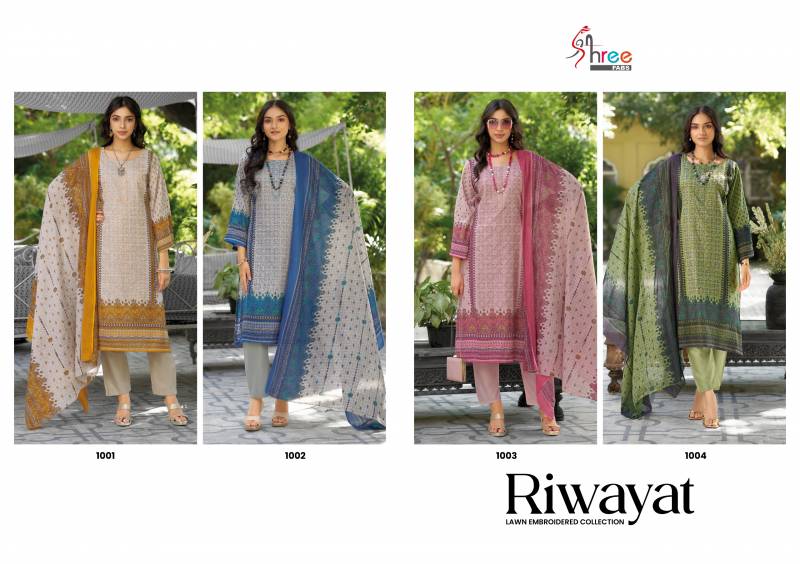 Shree Riwayat Lawn Cotton Embroidery Pakistani Salwar Kameez Suits