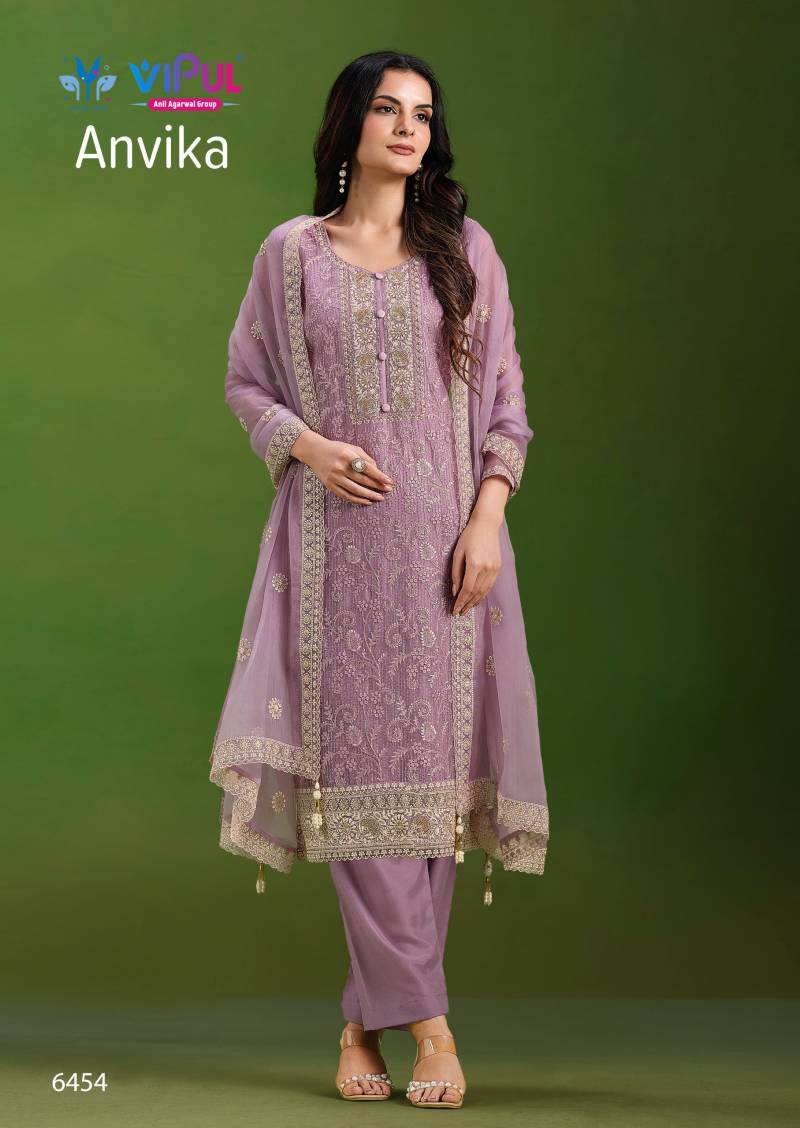 Vipul Anvika Crinkle Chiffon Embroidery Work Salwar Kameez Suits