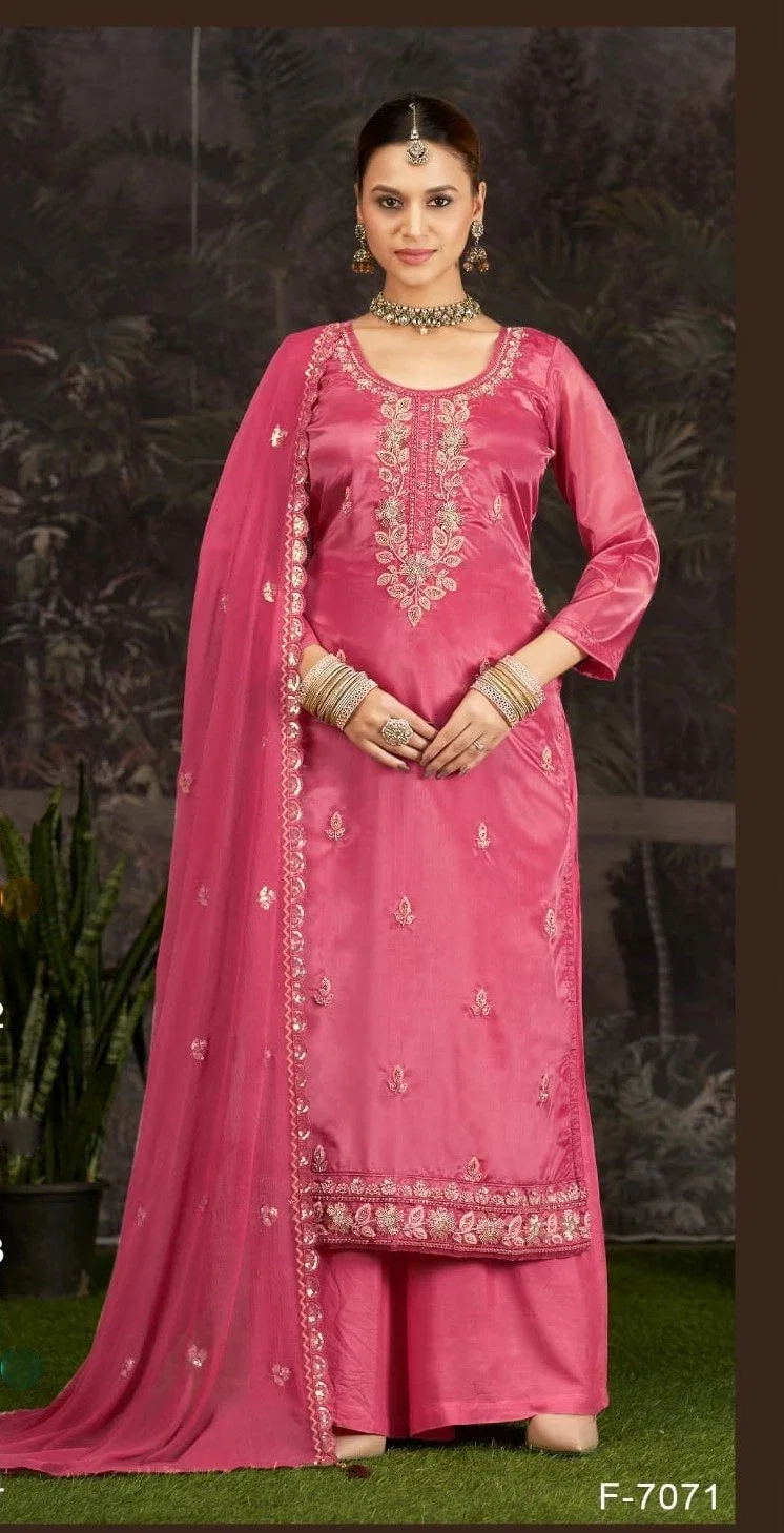 Four Dots Suzuka Glass Organza Khatli Work Designer Salwar Kameez