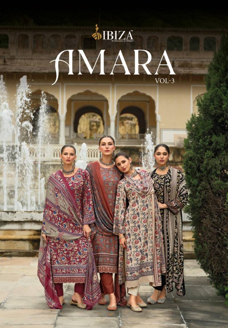 Ibiza Amara Vol 3 Viscose Pashmina Print Embroidery Salwar Kameez