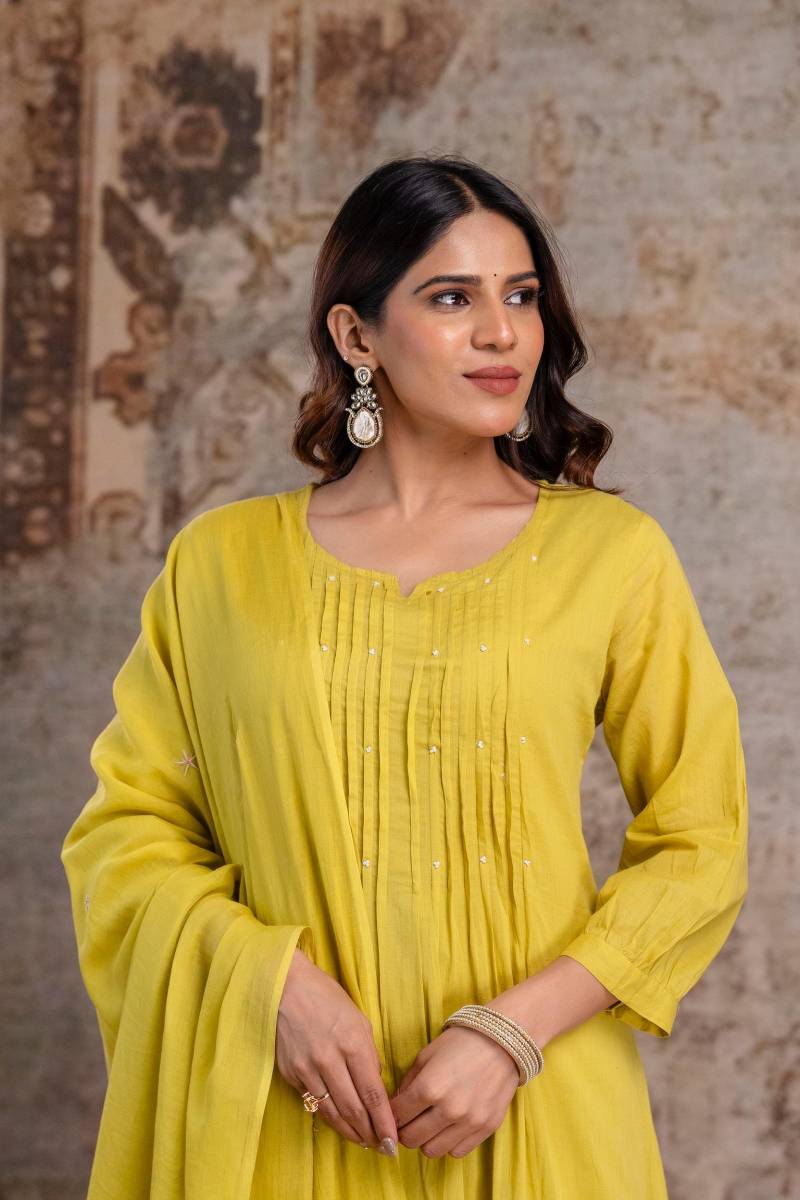 Naisha K 369 Cotton Embroidered Work Kurti Pant And Dupatta Collection