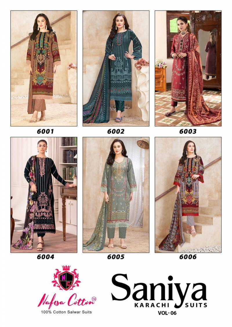 Nafisa Saniya Vol 6 Soft Cotton Printed Karachi Dress Material
