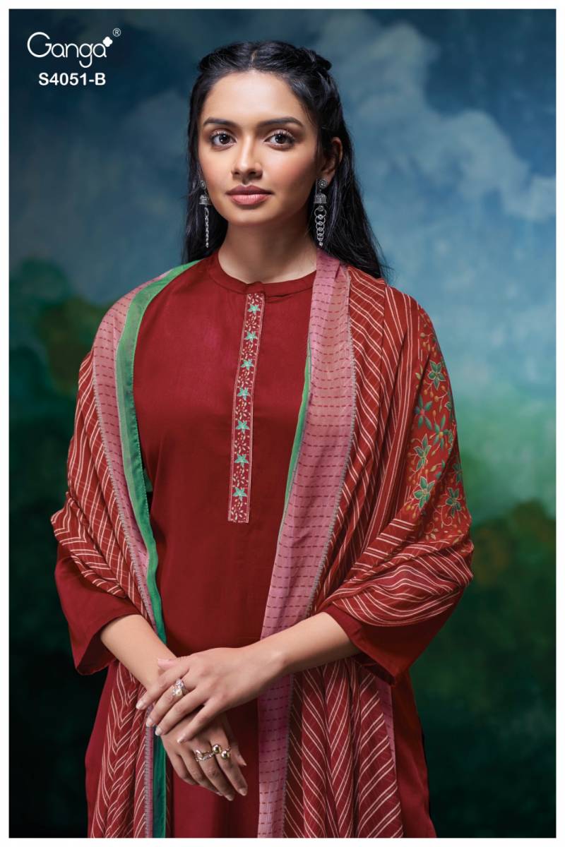Ganga Eshal 4051 Cotton Silk Solid Designer Salwar Kameez Suits