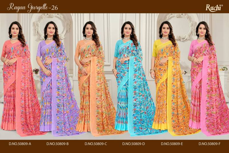 Ruchi Ragaa Georgette 26 Printed Saree Collection
