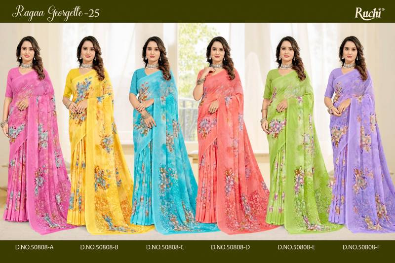 Ruchi Ragaa Georgette 25 Printed Saree Collection