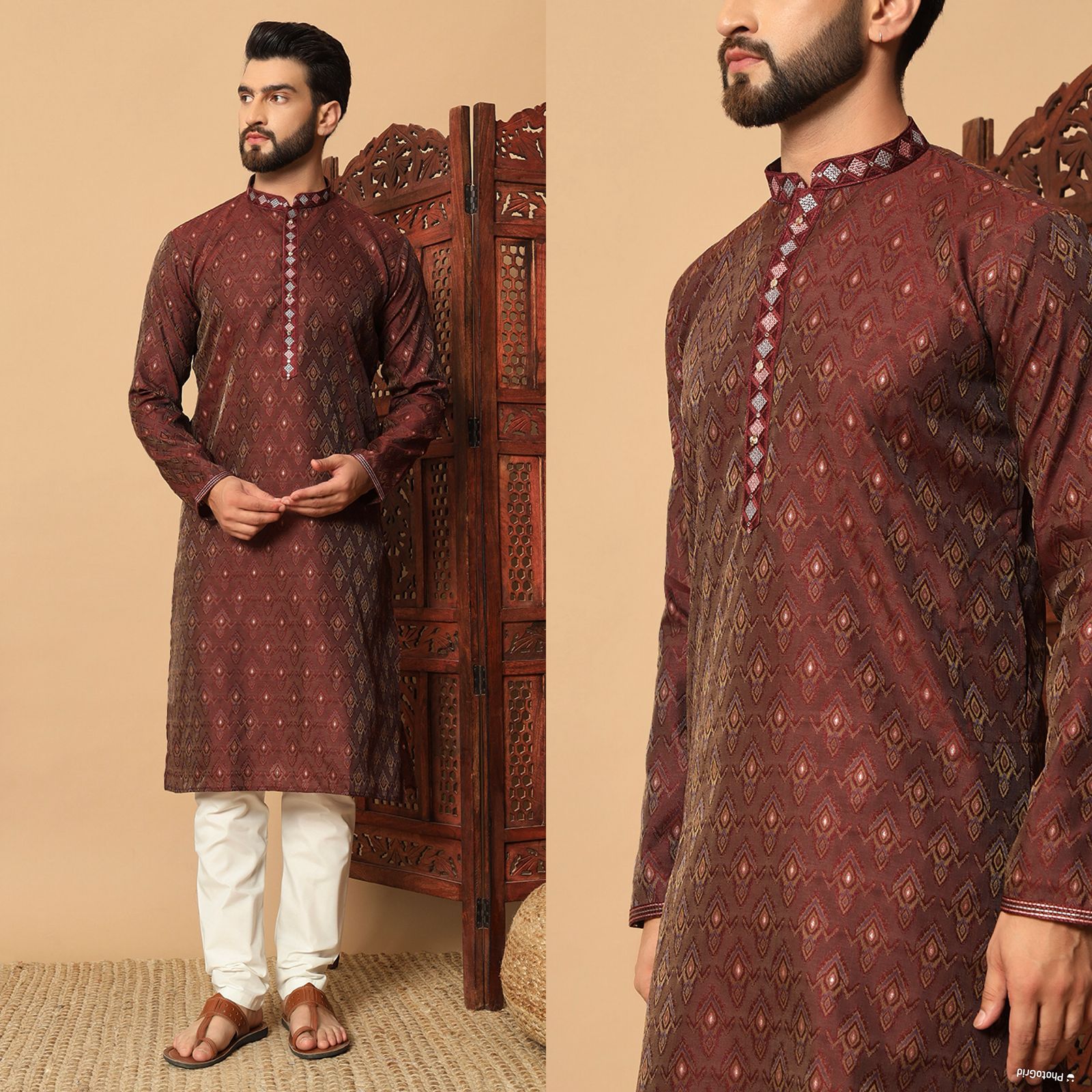 Lekha LI Utsav 6.0 Heavy Silk Jacquard Embroidery Patti Kurta Pajama