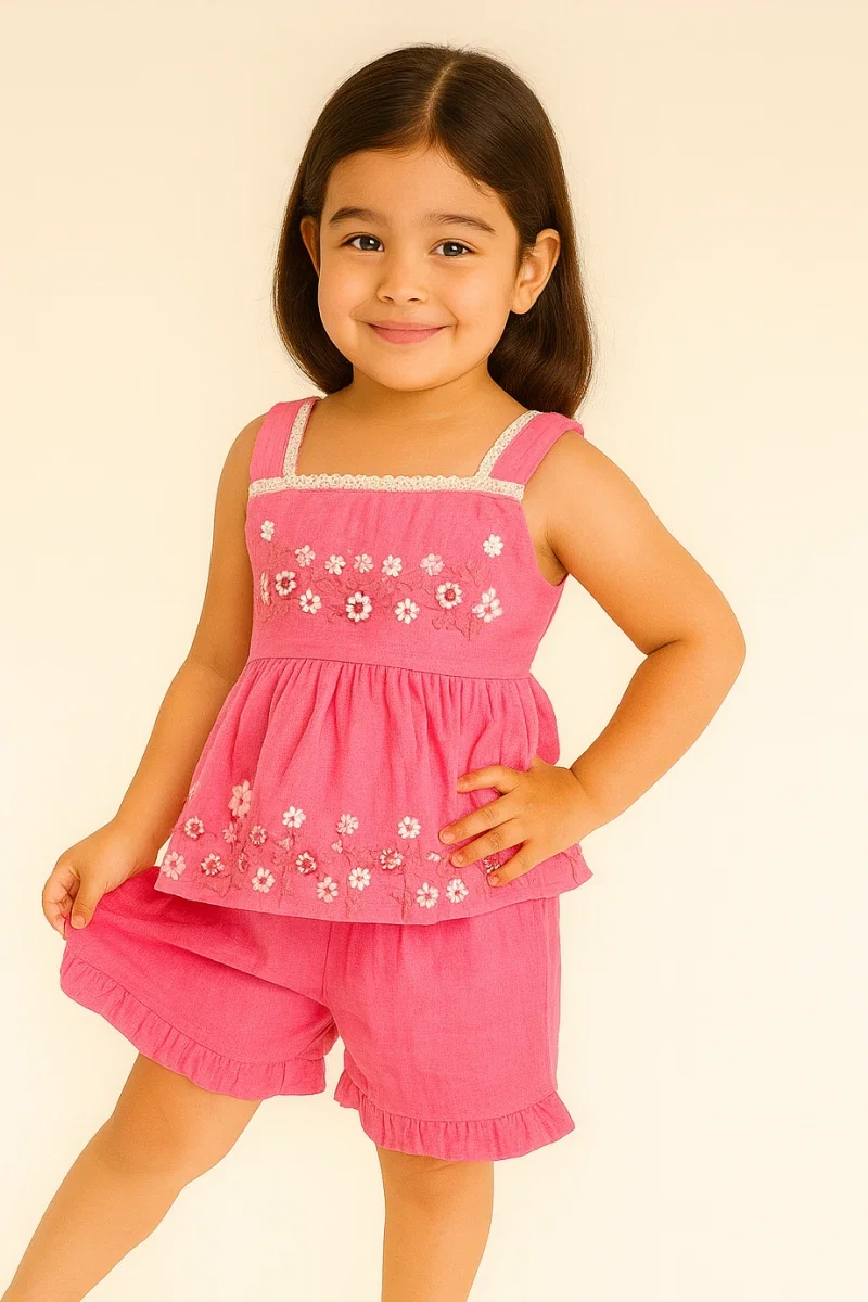 T 3392 A And B Fancy Cotton Gauze Girls Kids Collection