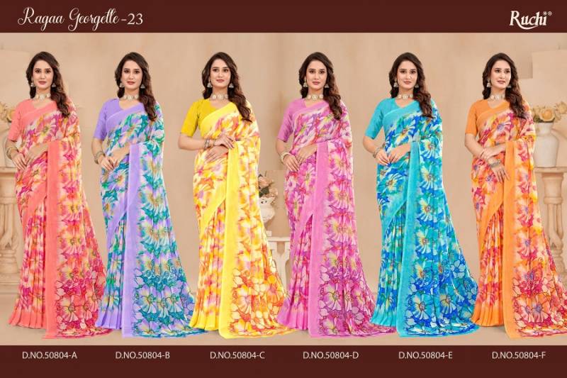 Ruchi Ragaa Georgette 23 Printed Saree Collection
