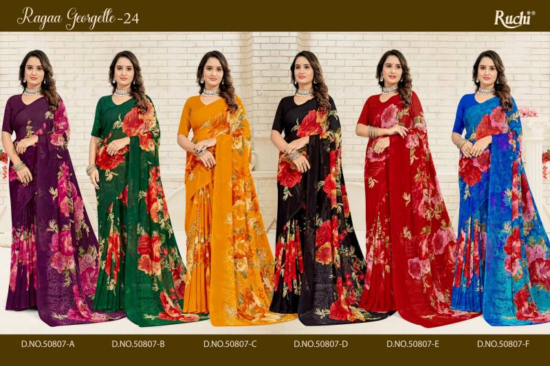 Ruchi Ragaa Georgette 24 Printed Saree Collection