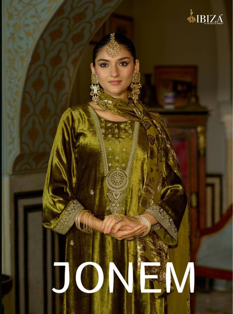 Ibiza Jonem Viscose Velvet Embroidery Work Salwar Kameez Suits