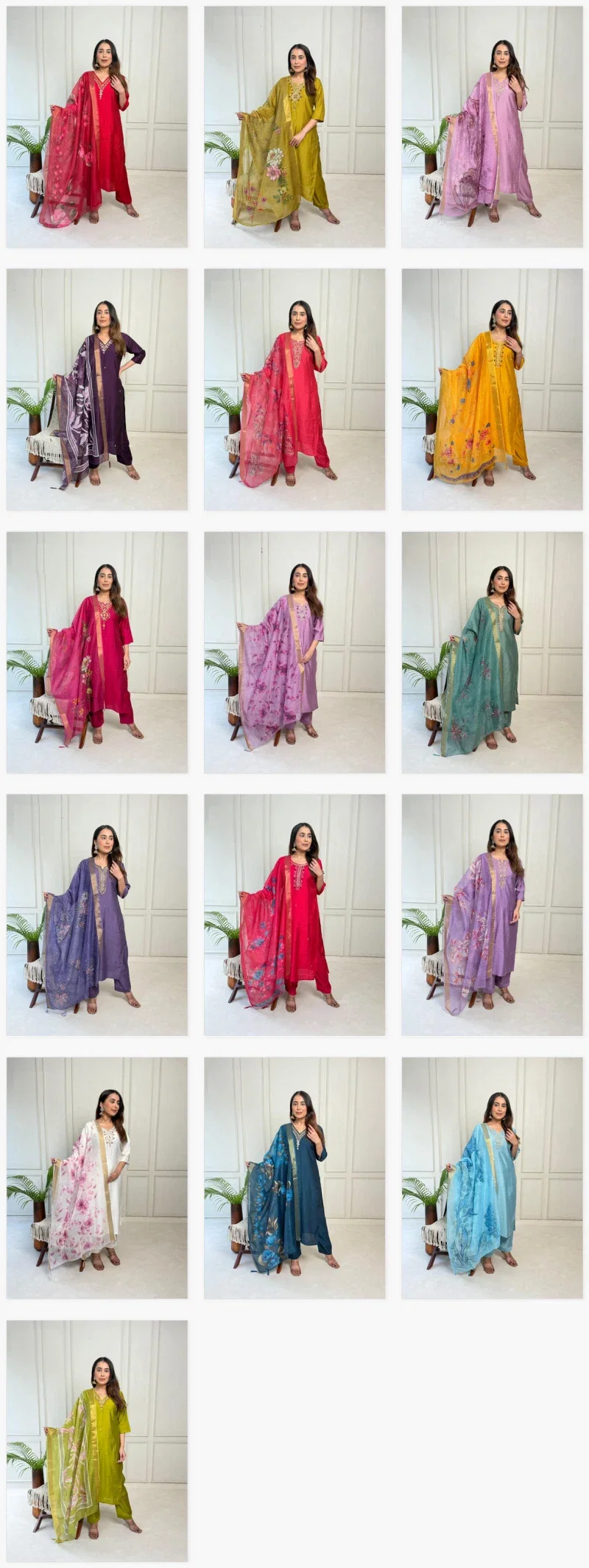 Naisha K 373 Vetican Handwork Casual Wear Kurti Pant And Dupatta