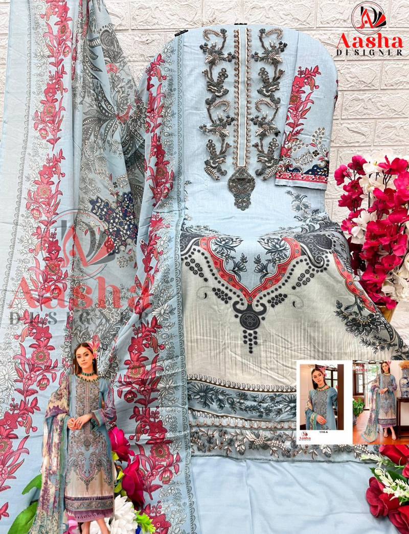 Aasha 1110 Readymade Chiffon Dupatta Pakistani Salwar Kameez