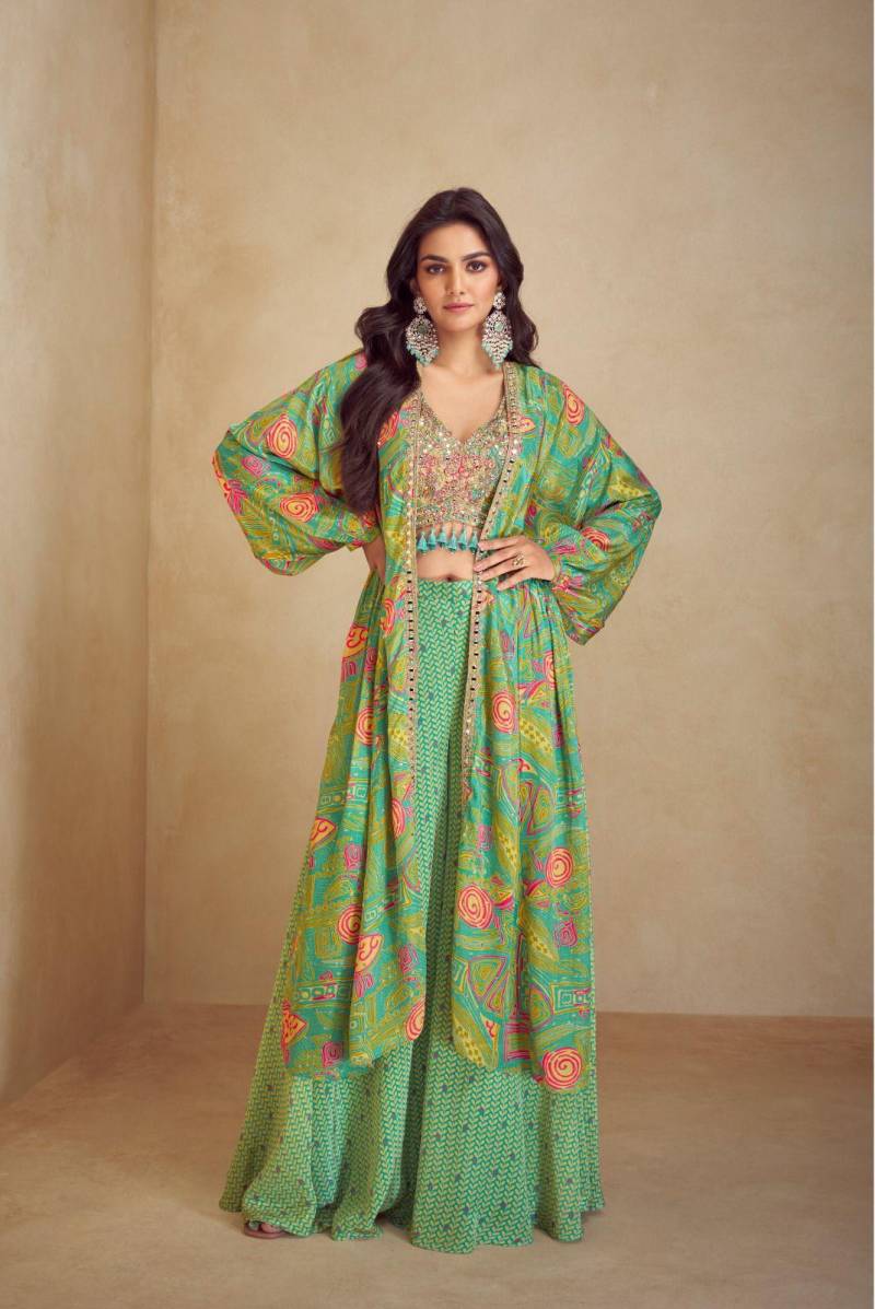Kiera Super Hit 7520 23 Chinon Silk Digital Printed Indo Westerns