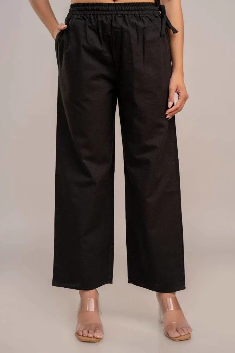 Naisha K 376 Cotton Plazo With Half Elastic And Half Belt