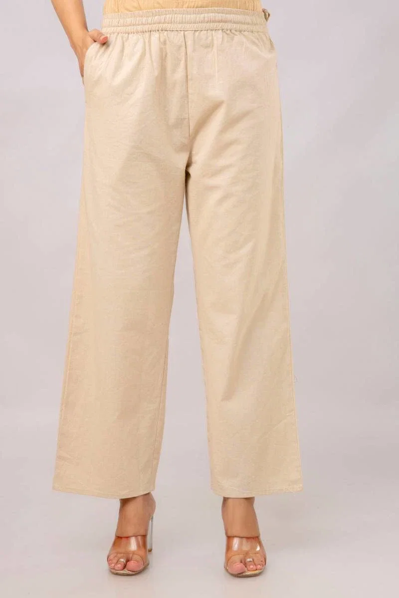 Naisha K 376 Cotton Plazo With Half Elastic And Half Belt